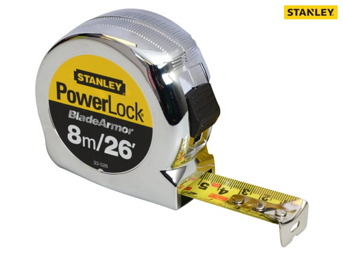 Stanley Tools - PowerLock® BladeArmor® Pocket Tape 8m/26ft (Width 25mm)