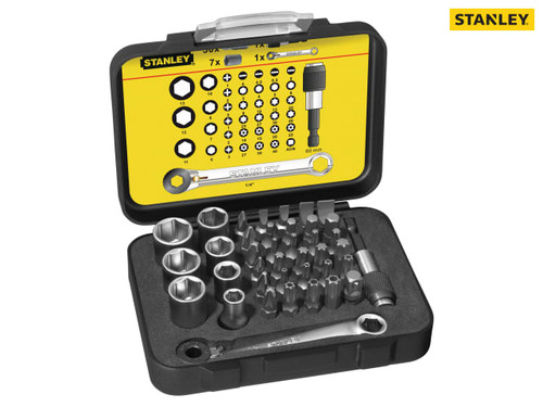 Stanley Tools - Bit & Socket Set of 39 + Ratchet End Metric 1/4 Drive