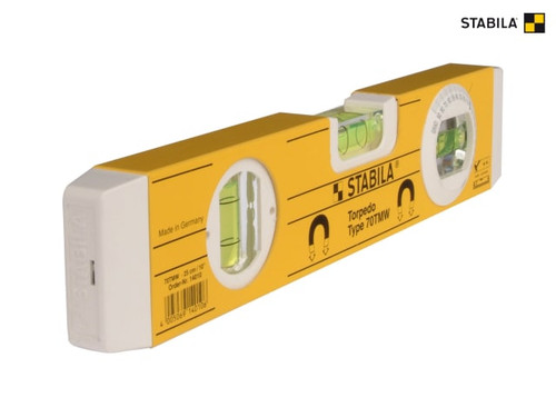 Stabila - 70TMW Torpedo Level 25cm Magnetic Base & Rotatable Angle Vial.