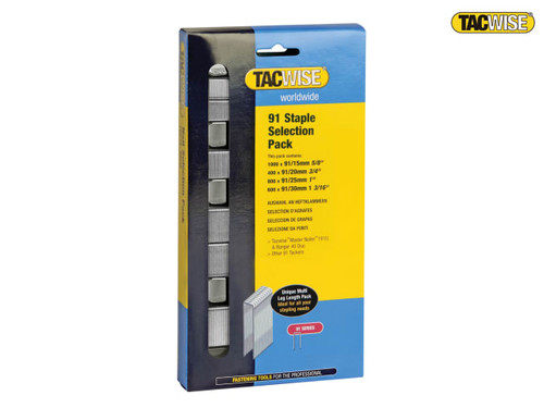 Tacwise - 91 Narrow Crown Divergent Point Staples Selection - Electric Tackers Pack 2800
