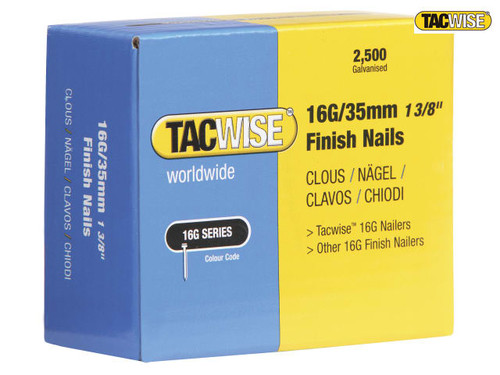 Tacwise - 16 Gauge Straight Finish Nails 35mm Pack 2500