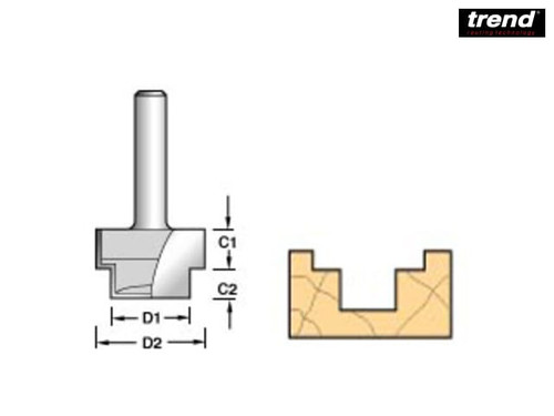 Trend - 36/19 x 1/2 TCT Strip Recesser 9.5 x 19 x 13 x 6mm