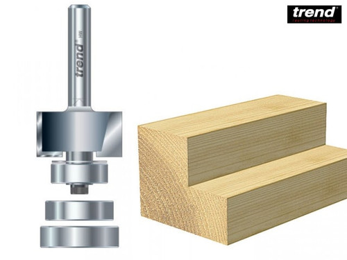 Trend - 46/44 x 1/4 TCT Bearing Guided Rebater 24mm x 12.7mm