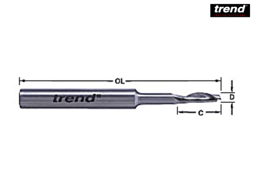 Trend - 50/19 x 8mm HSSE Steel Helical Plunge Bit 5mm