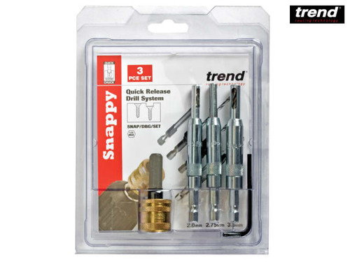 Trend - SNAP/DBG/SET Drill Bit Guide Set with Quick Chuck - 5/64in 7/64in & 9/64in