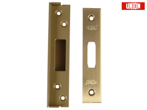 UNION - StrongBOLT 2100 Mortice Deadlock Rebate Kit 25mm Polished Brass Box