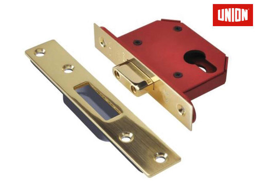 UNION - StrongBOLT 21EU EUS-PB-3.0 Euro Deadlock Plated Brass 81mm 3in