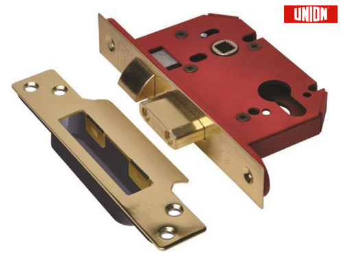 UNION - StrongBOLT 22EU EUS-PB-3.0 Euro Sashlock Plated Brass 81mm 3in