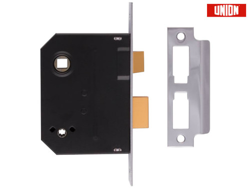 UNION - 2294 Mortice Bathroom Lock Chrome Finish 63mm 2.5in Visi