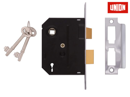 UNION - 2295 2 Lever Mortice Sashlock Chrome Finish 76mm 3in Visi