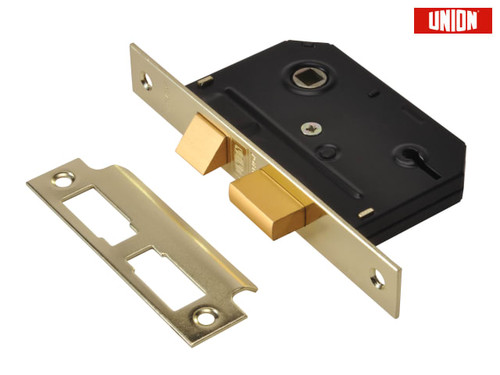 UNION - ES-SL Essentials 3 Lever Mortice Sashlock Polished Brass 65mm 2.5in Visi
