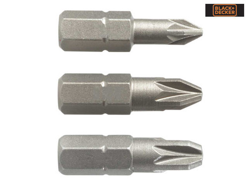 Black & Decker - X61043 Screwdriver Pozi Bits Pack of 3