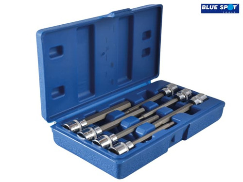 BlueSpot Tools - Extra Long 3/8in Square Drive Hex Bit Sockets 7Piece