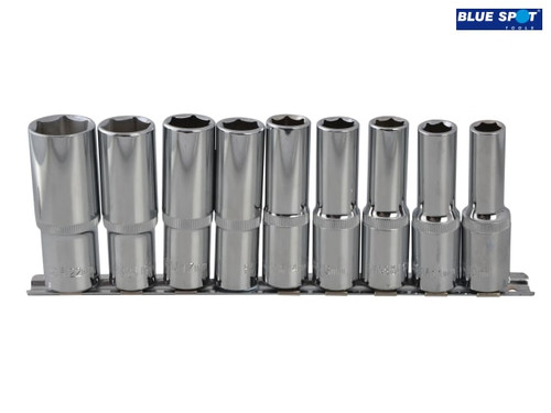 BlueSpot Tools - Deep Socket Set of 9 Metric 1/2in Square Drive