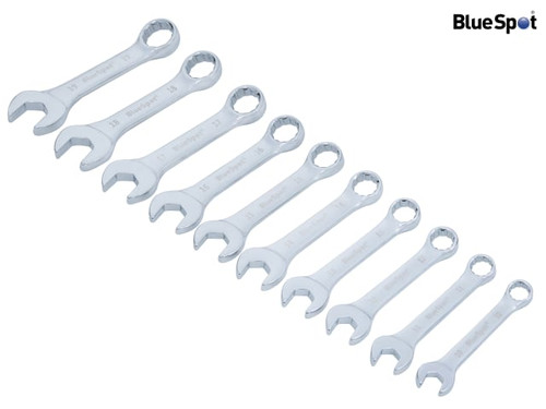 BlueSpot Tools - Stubby Combination Spanner Set, 10 Piece