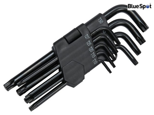 BlueSpot Tools - Long Arm Ball End TORX Key Set of 9 (TX10-TX50)