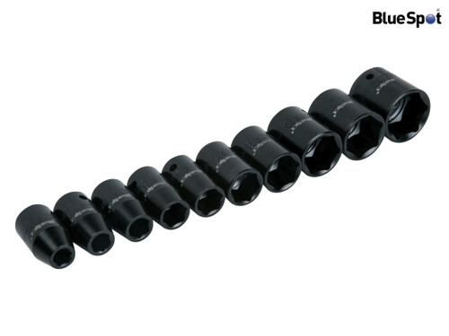 BlueSpot Tools - 1/2in Metric Impact Socket Set 9-27mm 10 Piece