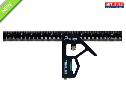 Faithfull - Prestige Combination Square Black Aluminium 300mm (12in)
