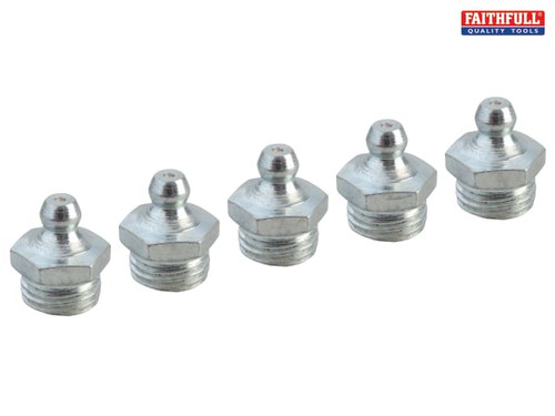 Faithfull - Grease Nipple Straight 1/4in BSP (Pack 5)