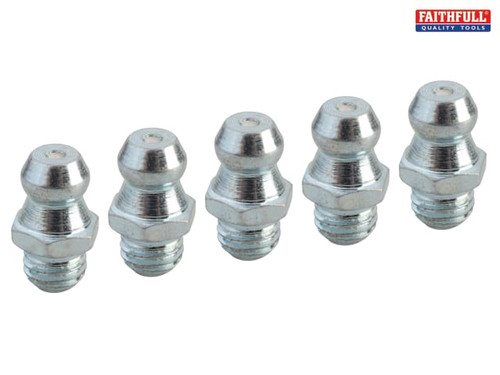 Faithfull - Grease Nipple Straight 1/4in UNF (Pack 5)