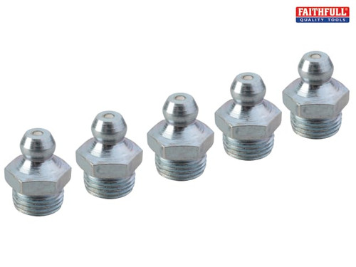 Faithfull - Grease Nipple Straight 1/8in BSP (Pack 5)