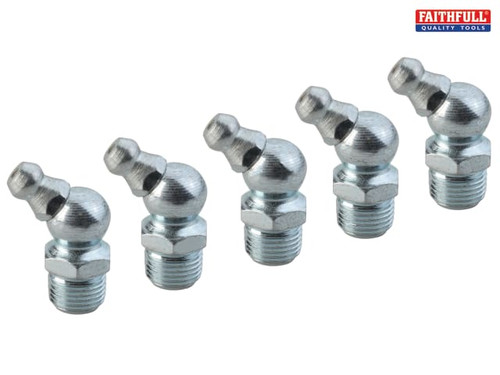 Faithfull - Grease Nipple 45° 1/8in BSP (Pack 5)