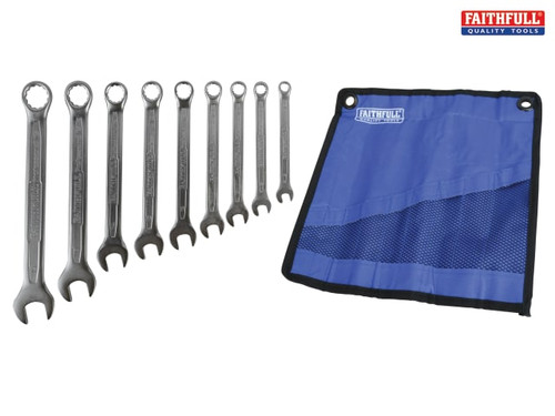 Faithfull - Faithfull Combination Spanner Set with Roll, 9 Piece