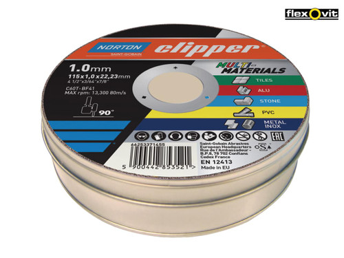 Flexovit - ClipperÂ® Multi-Materials Cutting Discs 115 x 22.23mm (Pack 10)