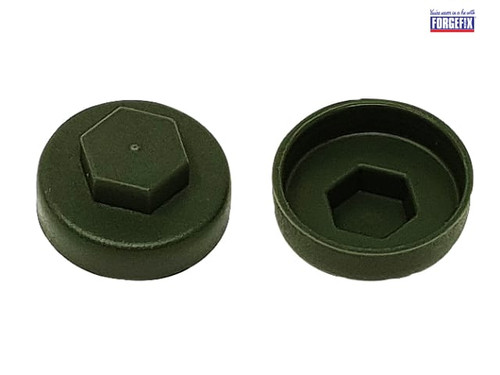 ForgeFix - TechFast Cover Cap Olive Green 19mm (Pack 100)