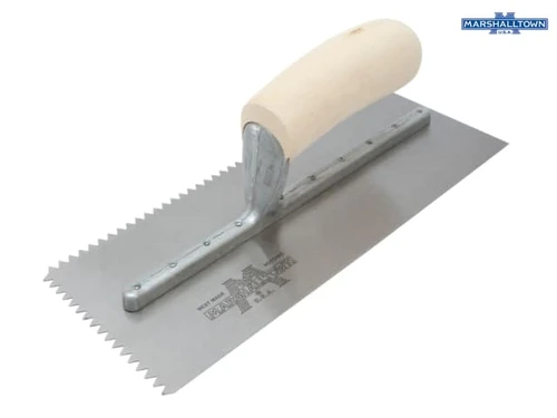 Marshalltown - M701S Notched Trowel V 3/16in Wooden Handle 11 x 4.1/2in
