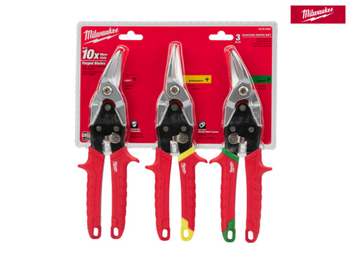 Milwaukee Hand Tools - Metal Aviation Snips Set, 3 Piece