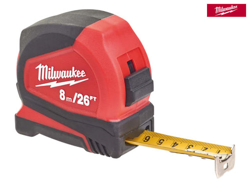 Milwaukee Hand Tools - Pro Compact Tape Measure 8m/26ft (Width 25mm)