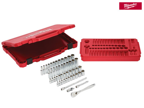 Milwaukee Hand Tools - 1/4in Ratcheting Socket Set Metric & Imperial, 50 Piece