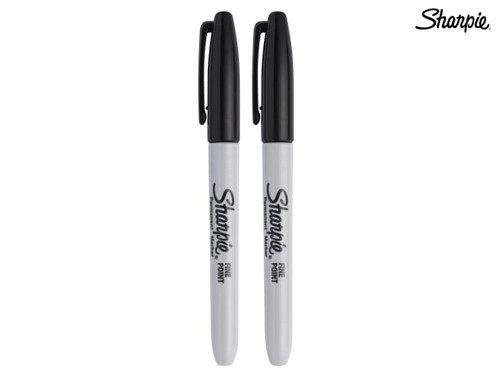 Sharpie - Fine Tip Permanent Marker Black (Pack of 2)