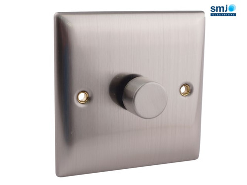 SMJ - 2-Way Dimmer Switch 400W 1 Gang Brushed Steel