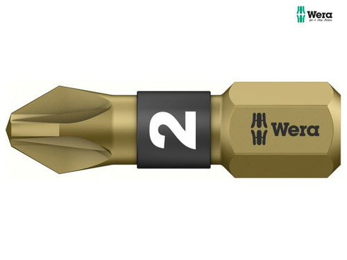 Wera - 855/1 BTH BiTorsion Pozidriv PZ2 Insert Bit Extra Hard 25mm Pack 10