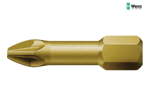Wera - 855/1 TH Pozidriv Torsion PZ1 Extra Hard Insert Bit 25mm Pack 10