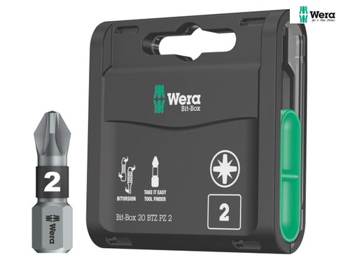 Wera - Bit-Box 20 BiTorsion Bits PZ2 x 25mm 20 Piece