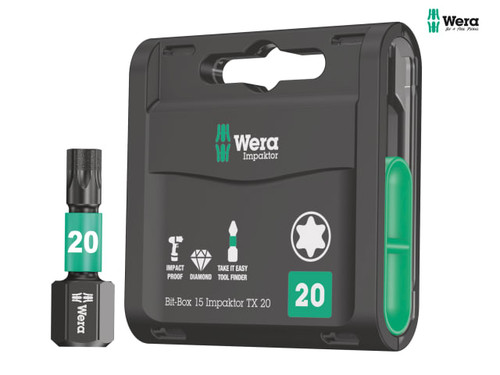 Wera - Bit-Box 15 Impaktor TX20 x 25mm 15 Piece