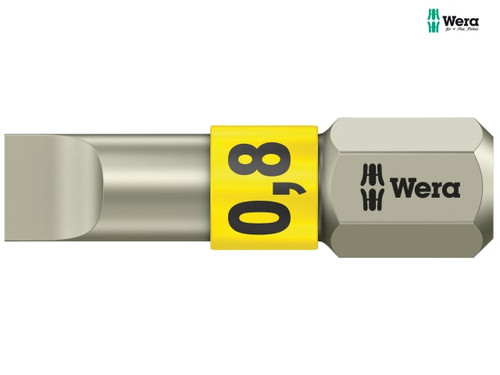 Wera - 3800/1 TS Slotted 0.8 x 5.5mm Torsion Stainless Steel Insert Bit 25mm