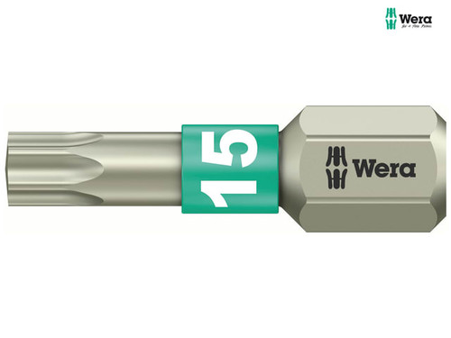 Wera - 3867/1 TS Torx TX15 Torsion Stainless Steel Insert Bit 25mm
