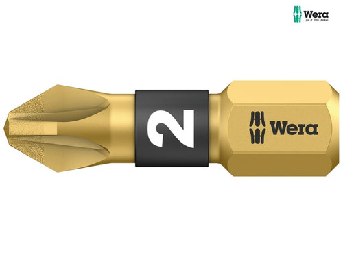 Wera - 855/1 BDC BiTorsion Pozidriv PZ2 Bit Diamond Coated 25mm Card 1