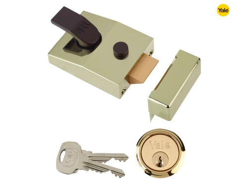 Yale Locks - 89 Deadlock Nightlatch 60mm Backset Brasslux Finish Box