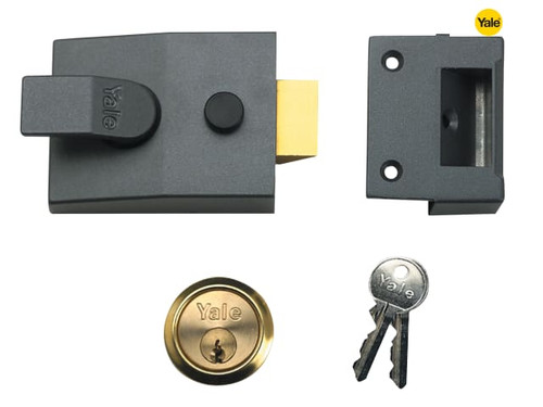 Yale Locks - 89 Deadlock Nightlatch 60mm Backset DMG Finish Satin Chrome Cylinder Box