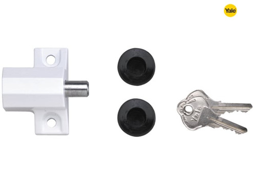 Yale Locks - P114 Patio Door Lock White Finish Visi-pack