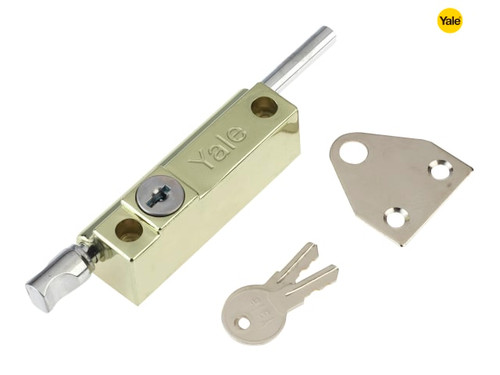 Yale Locks - P124 Door Push Bolt Brass Finish Visi