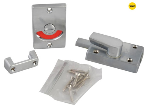 Yale Locks - Indicator Bolt for Bathrooms or W.C Doors Satin Chrome P127