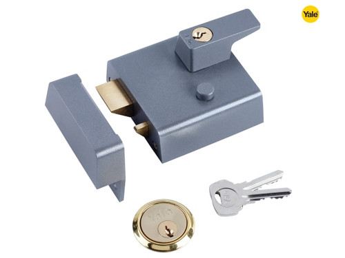 Yale Locks - P1 Double Security Nightlatch 60mm Backset DMG Dark Grey Finish Visi