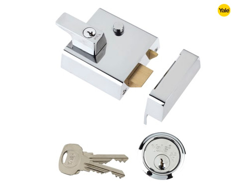 Yale Locks - P2 Double Security Nightlatch 40mm Backset Chrome Finish Visi