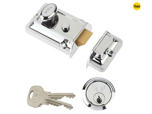 Yale Locks - P77 Traditional Nightlatch 60mm Backset Chrome Finish Visi